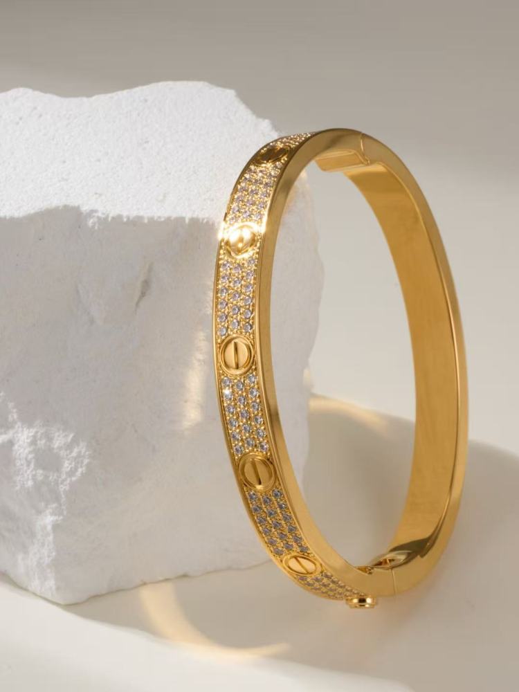 Cartier Classic wide diamond-studded love bracelet