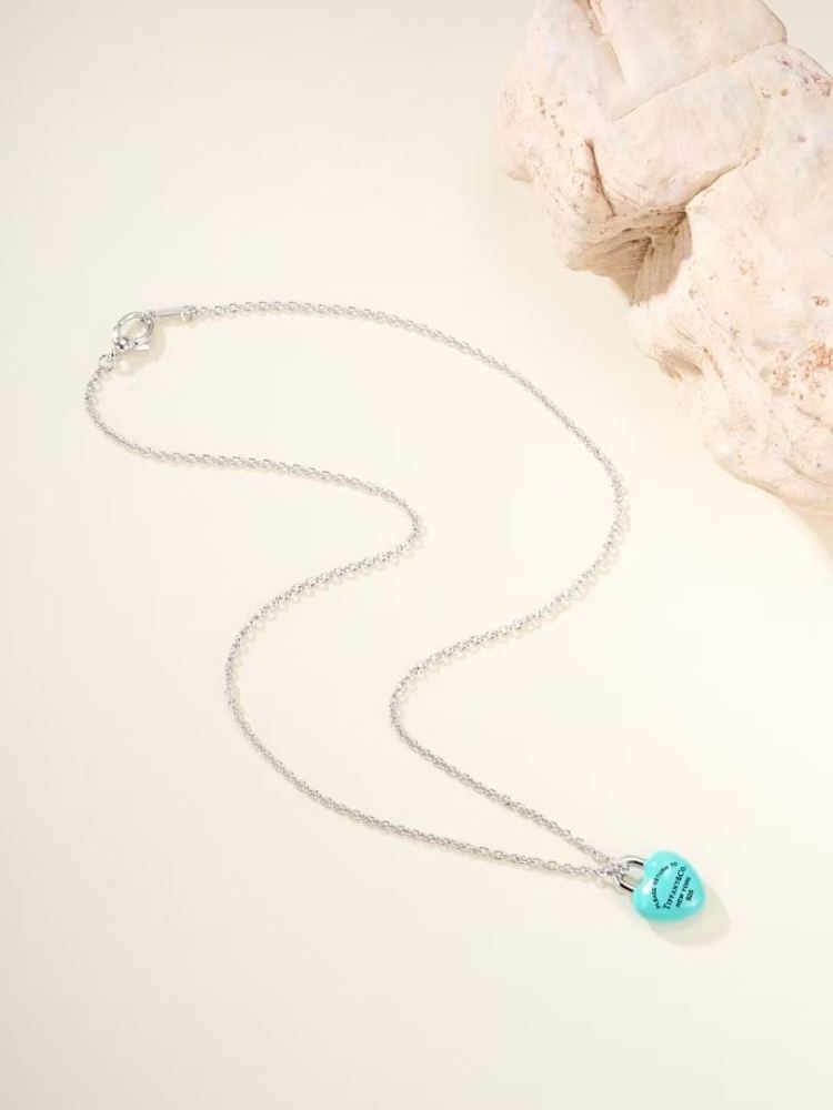 Tiffany Enamel Heart Necklace（42cm）