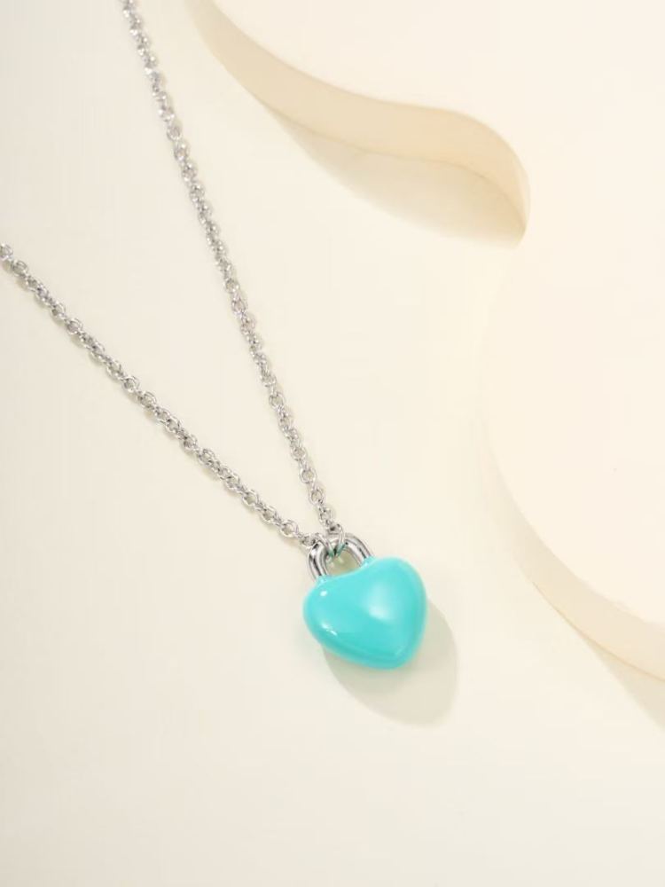 Tiffany Enamel Heart Necklace（42cm）