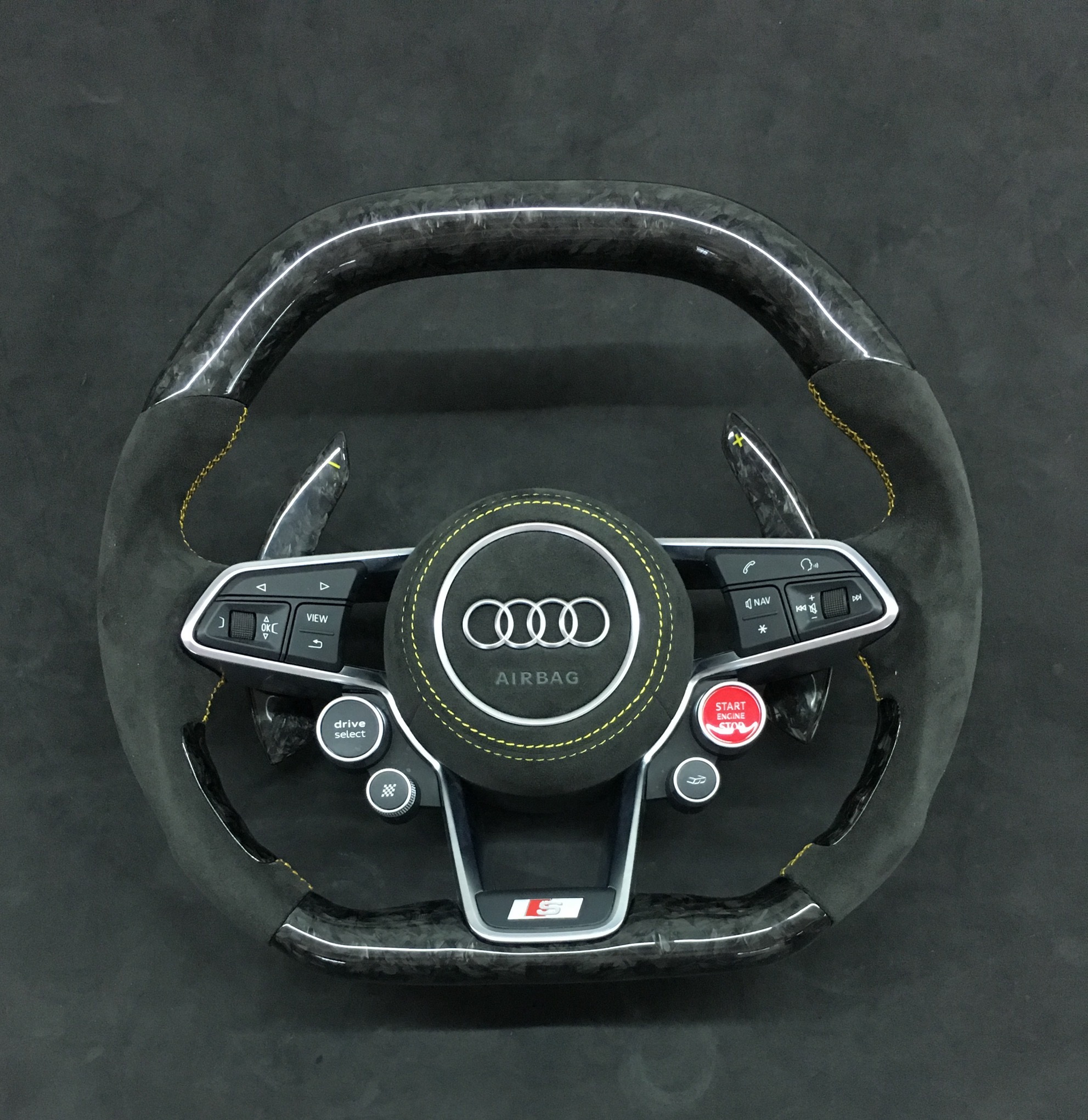 Audi Sport Steering Wheel | Carbon Fiber with Alcantara & Integrated Controls,OUE CARBON FIBER,Audi Sport Steering Wheel | Carbon Fiber & Alcantara