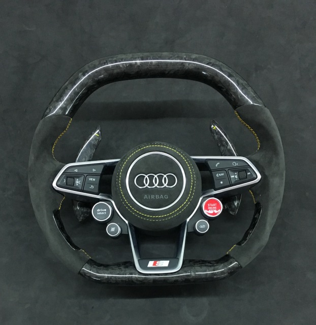 Audi Sport Steering Wheel | Carbon Fiber with Alcantara & Integrated Controls,OUE CARBON FIBER,Audi Sport Steering Wheel | Carbon Fiber & Alcantara