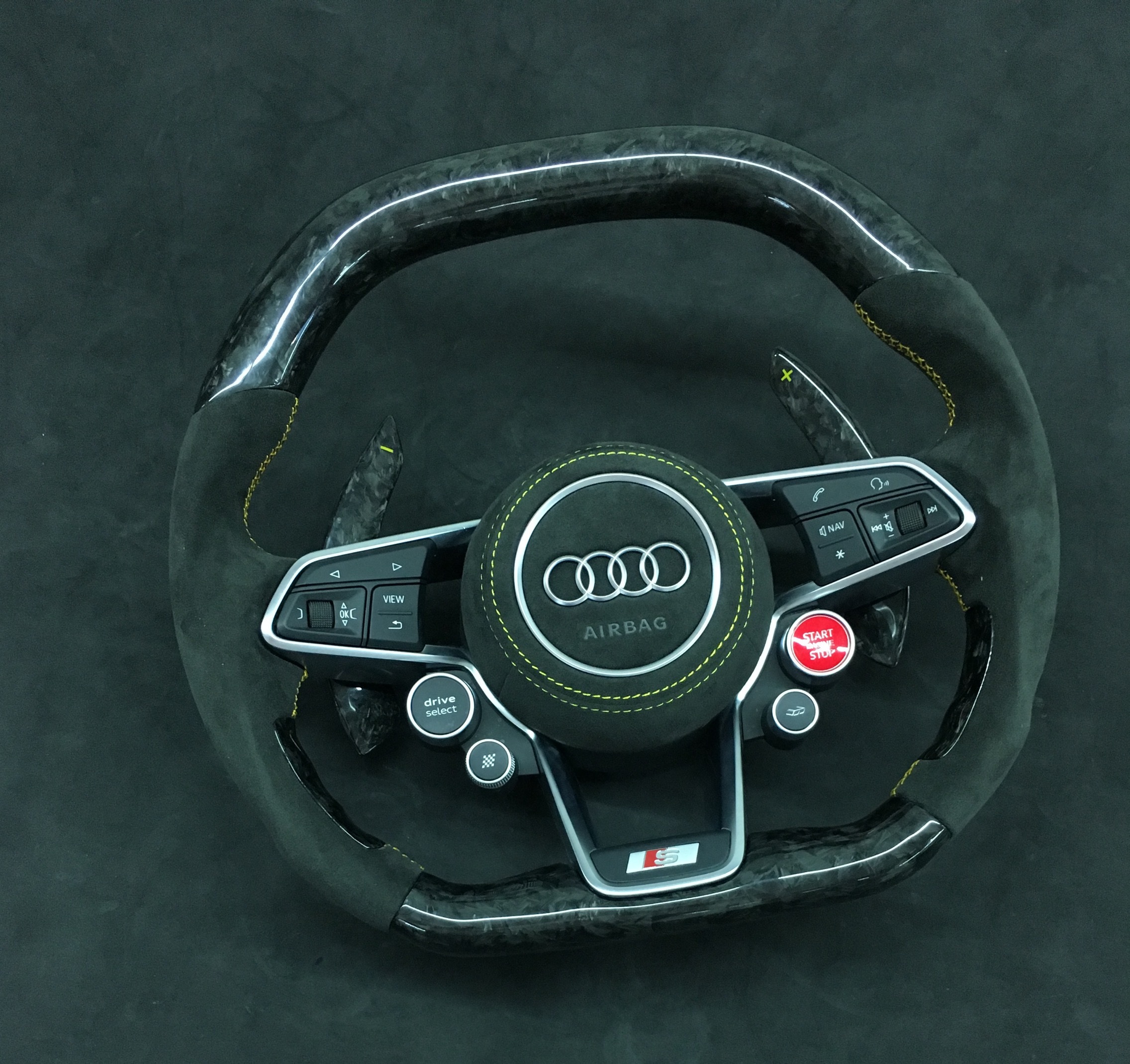 Audi Sport Steering Wheel | Carbon Fiber with Alcantara & Integrated Controls,OUE CARBON FIBER,Audi Sport Steering Wheel | Carbon Fiber & Alcantara