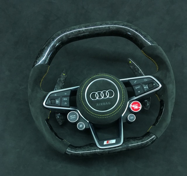 Audi Sport Steering Wheel | Carbon Fiber with Alcantara & Integrated Controls,OUE CARBON FIBER,Audi Sport Steering Wheel | Carbon Fiber & Alcantara