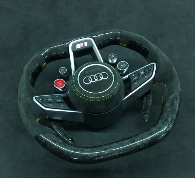 Audi Sport Steering Wheel | Carbon Fiber with Alcantara & Integrated Controls,OUE CARBON FIBER,Audi Sport Steering Wheel | Carbon Fiber & Alcantara
