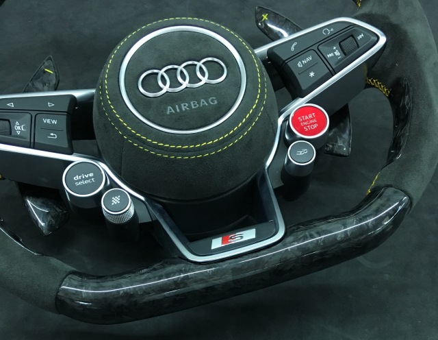 Audi Sport Steering Wheel | Carbon Fiber with Alcantara & Integrated Controls,OUE CARBON FIBER,Audi Sport Steering Wheel | Carbon Fiber & Alcantara