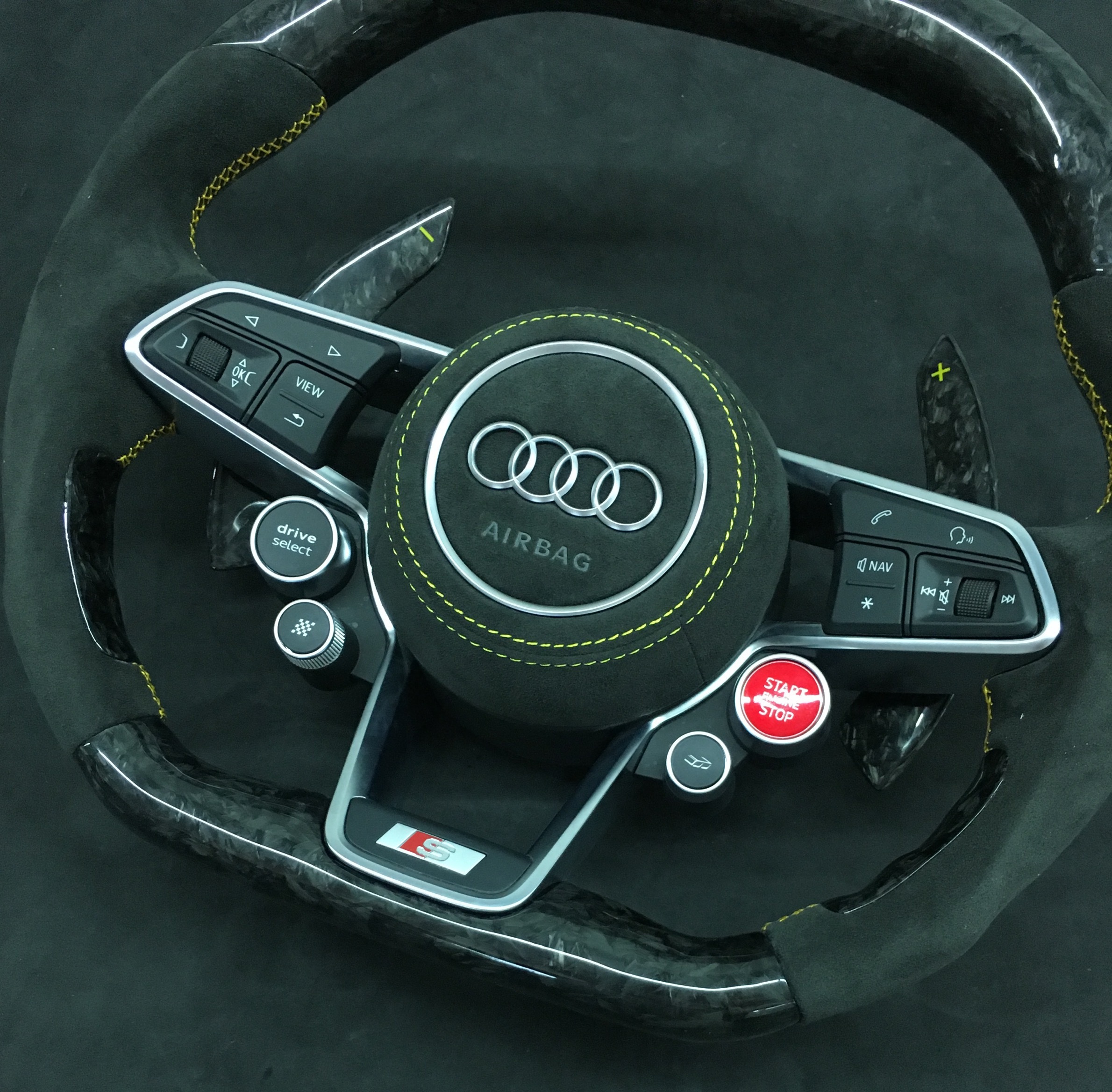 Audi Sport Steering Wheel | Carbon Fiber with Alcantara & Integrated Controls,OUE CARBON FIBER,Audi Sport Steering Wheel | Carbon Fiber & Alcantara
