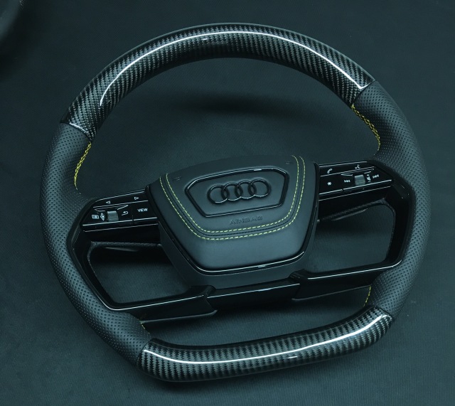Original Audi Sport Steering Wheel (Part No.: AIOPS301HUS-2) | 2015 Model Carbon Fiber & Leather,OUE CARBON FIBER,Original Audi Sport Steering Whee