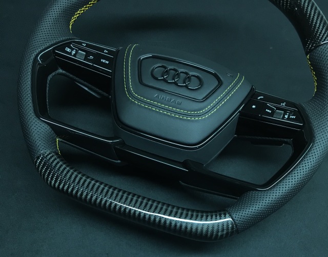 Original Audi Sport Steering Wheel (Part No.: AIOPS301HUS-2) | 2015 Model Carbon Fiber & Leather,OUE CARBON FIBER,Original Audi Sport Steering Whee