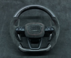 Audi Sport Steering Wheel | Carbon Fiber & Alcantara with Red Stitching,OUE CARBON FIBER,Audi Sport Steering Wheel