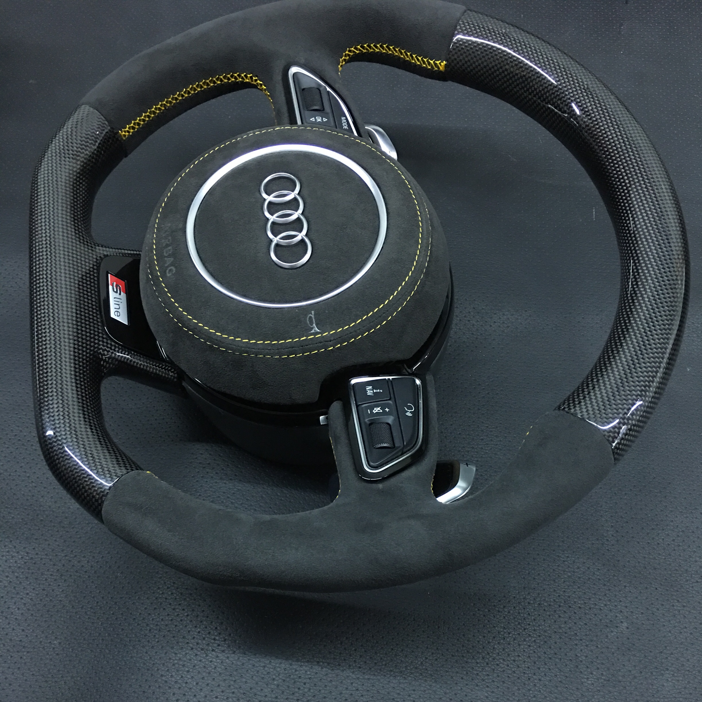 Audi S Line Performance Steering Wheel | Carbon Fiber & Alcantara,OUE CARBON FIBER,Audi S Line Performance Steering Wheel | Carbon Fiber & Alcantara