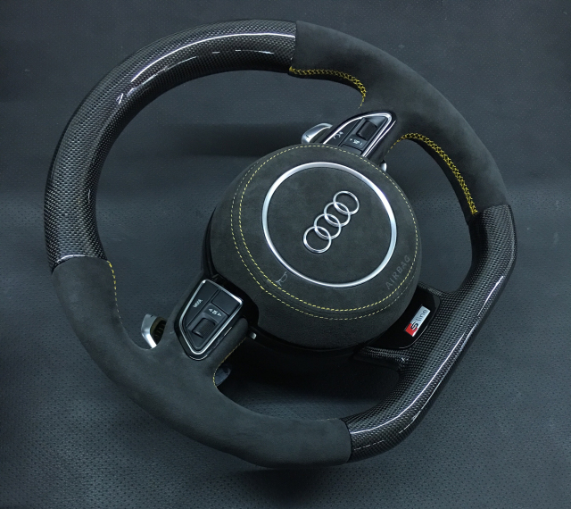 Audi S Line Performance Steering Wheel | Carbon Fiber & Alcantara,OUE CARBON FIBER,Audi S Line Performance Steering Wheel | Carbon Fiber & Alcantara