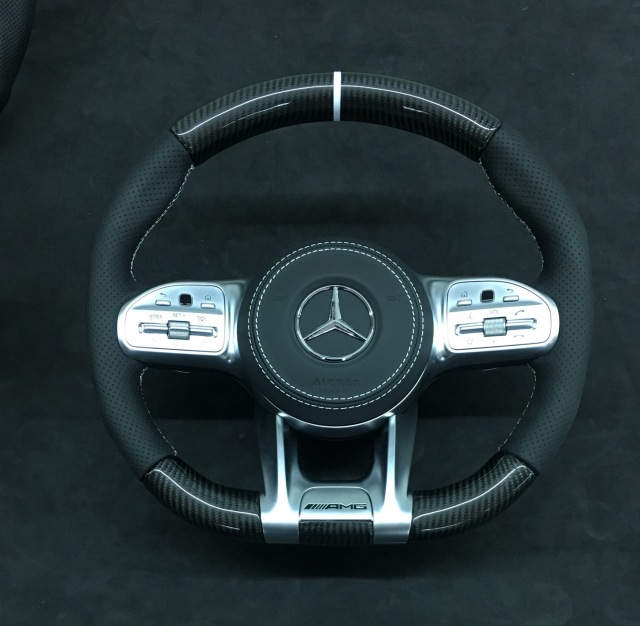 Mercedes-AMG Performance Steering Wheel | Carbon Fiber & Perforated Leather,OUE CARBON FIBER,Mercedes-AMG Performance Steering Wheel