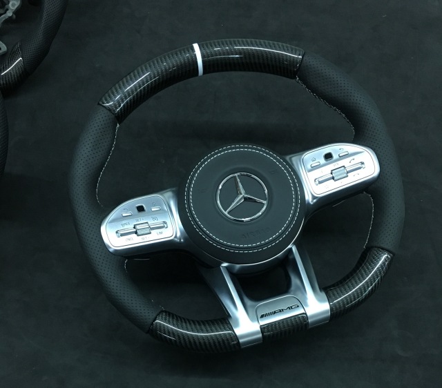 Mercedes-AMG Performance Steering Wheel | Carbon Fiber & Perforated Leather,OUE CARBON FIBER,Mercedes-AMG Performance Steering Wheel