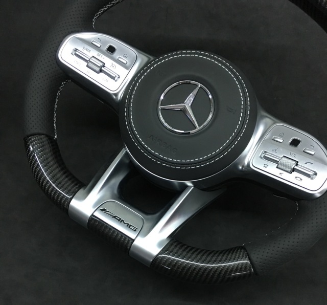Mercedes-AMG Performance Steering Wheel | Carbon Fiber & Perforated Leather,OUE CARBON FIBER,Mercedes-AMG Performance Steering Wheel