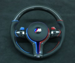 BMW M Sport Steering Wheel | Carbon Fiber with Blue & Red Stitching,OUE CARBON FIBER,BMW M Sport Steering Wheel | Carbon Fiber with Blue & Red Stitching