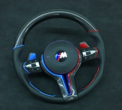 BMW M Sport Steering Wheel | Carbon Fiber with Blue & Red Stitching,OUE CARBON FIBER,BMW M Sport Steering Wheel | Carbon Fiber with Blue & Red Stitching