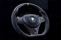 BMW M Performance Steering Wheel | Carbon Fiber with Green Stripe & Alcantara,OUE CARBON FIBER,BMW M Performance Steering Wheel