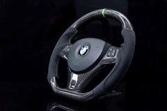 BMW M Performance Steering Wheel | Carbon Fiber with Green Stripe & Alcantara,OUE CARBON FIBER,BMW M Performance Steering Wheel