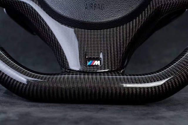 BMW M Performance Steering Wheel | Carbon Fiber with Green Stripe & Alcantara,OUE CARBON FIBER,BMW M Performance Steering Wheel