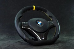 BMW M Sport Steering Wheel | Carbon Fiber & Leather with Yellow Stitching,OUE CARBON FIBER,BMW M Sport Steering Wheel