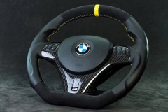 BMW M Sport Steering Wheel | Carbon Fiber & Leather with Yellow Stitching,OUE CARBON FIBER,BMW M Sport Steering Wheel