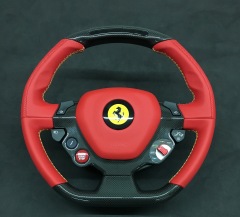 Ferrari Performance Steering Wheel | Carbon Fiber & Red Leather with Manettino Dial,OUE CARBON FIBER,Ferrari Performance Steering Wheel
