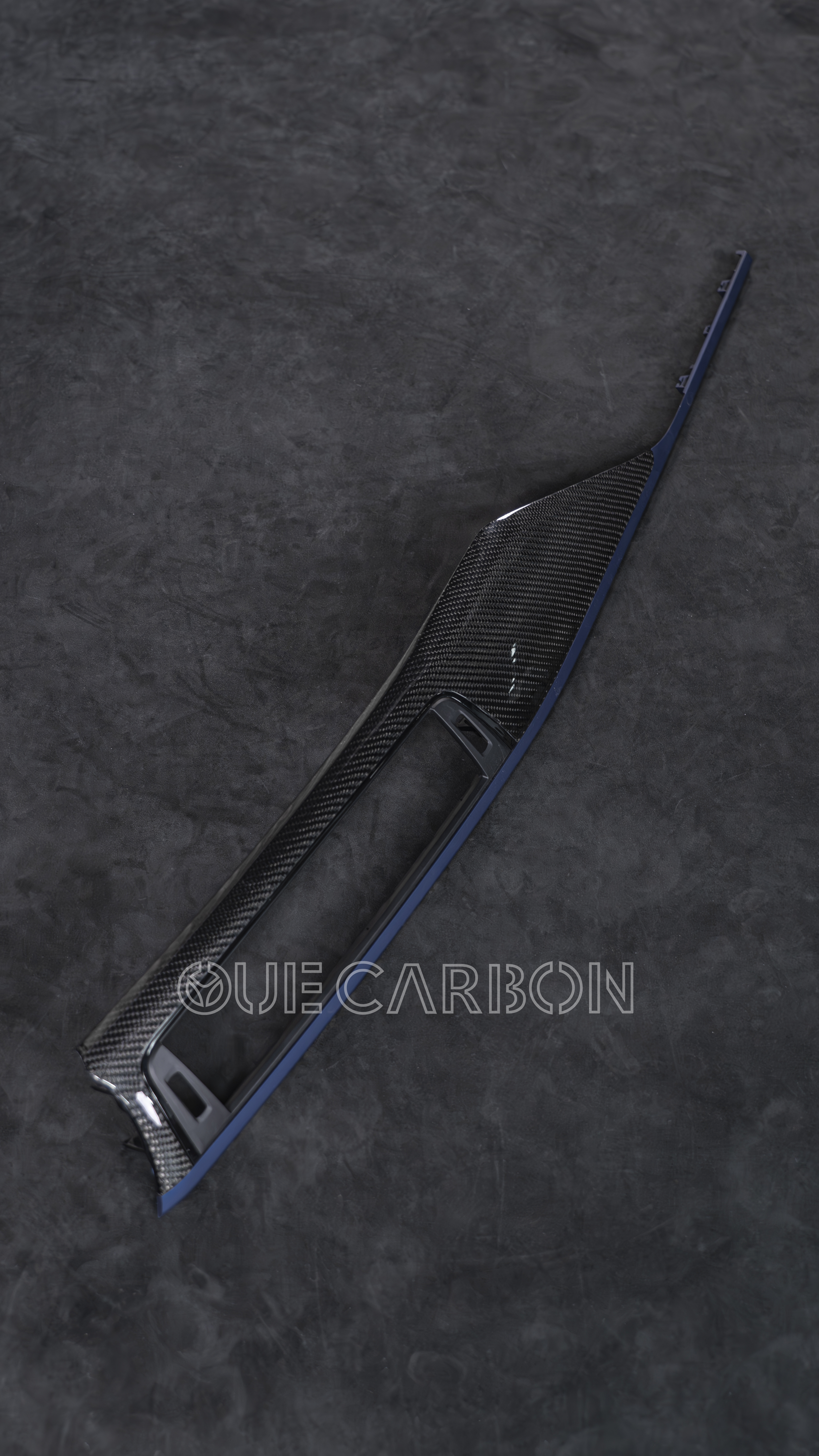BMW 3 Series Interior Trim Set | Gloss Carbon Fiber with Blue Accent,OUE CARBON FIBER,BMW 3 Series Interior Trim Set | Gloss Carbon Fiber with Blue Accent