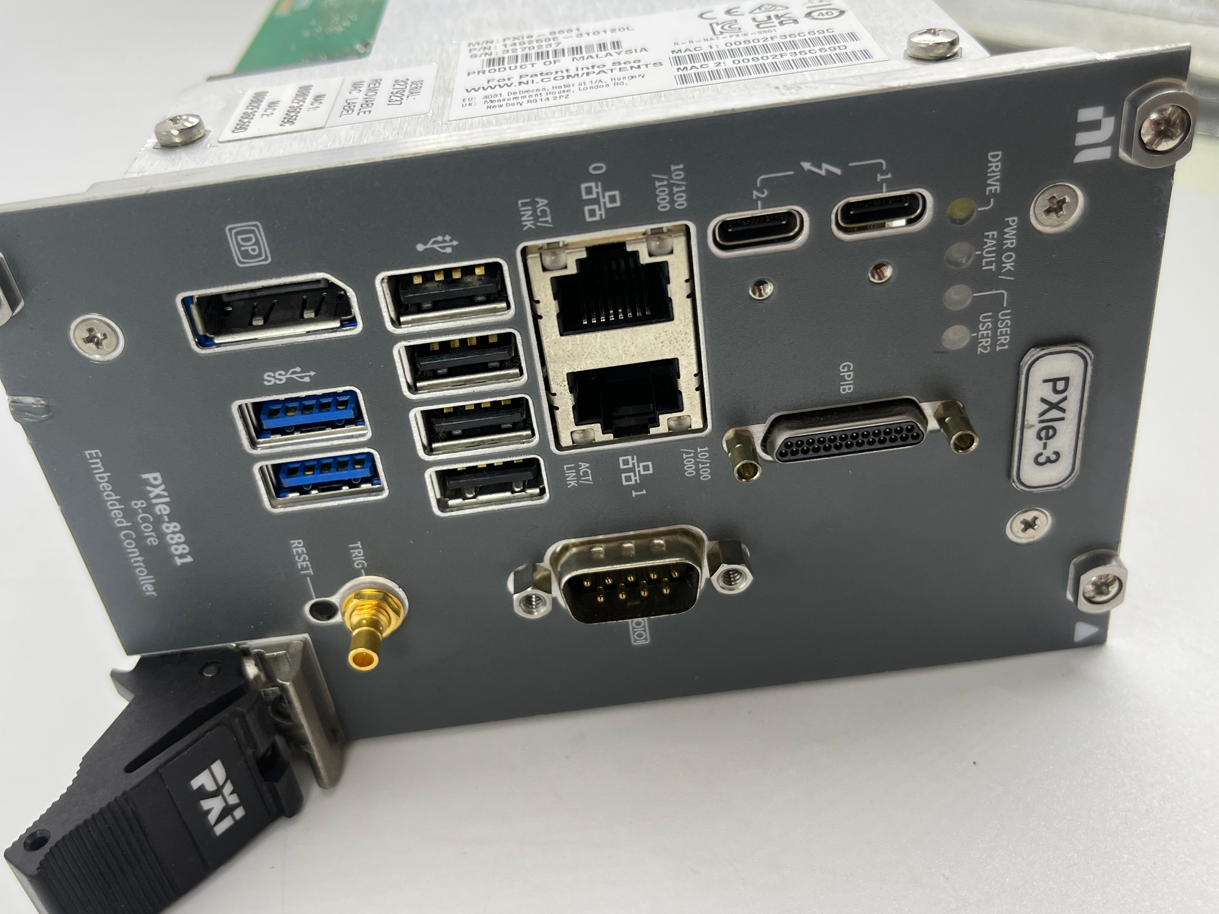 NI PXIe-8881 Xeon High-Performance 4-Slot PXIe Embedded Controller PN:786636-01,NI-Module,NI PXIe-8881 Xeon High-Performance 4-Slot PXIe Embedded Controller PN:786636-01