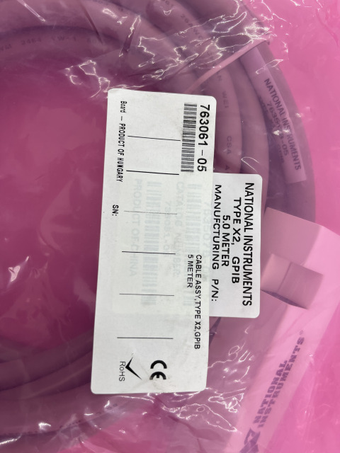 NI Cable Assy 763061-05 X2 Double-Shielded 5m Stackable IEEE488 GPIB Cable PN:763061-05,NI-Module,NI Cable Assy 763061-05 X2 Double-Shielded 5m Stackable IEEE488 GPIB Cable PN:763061-05