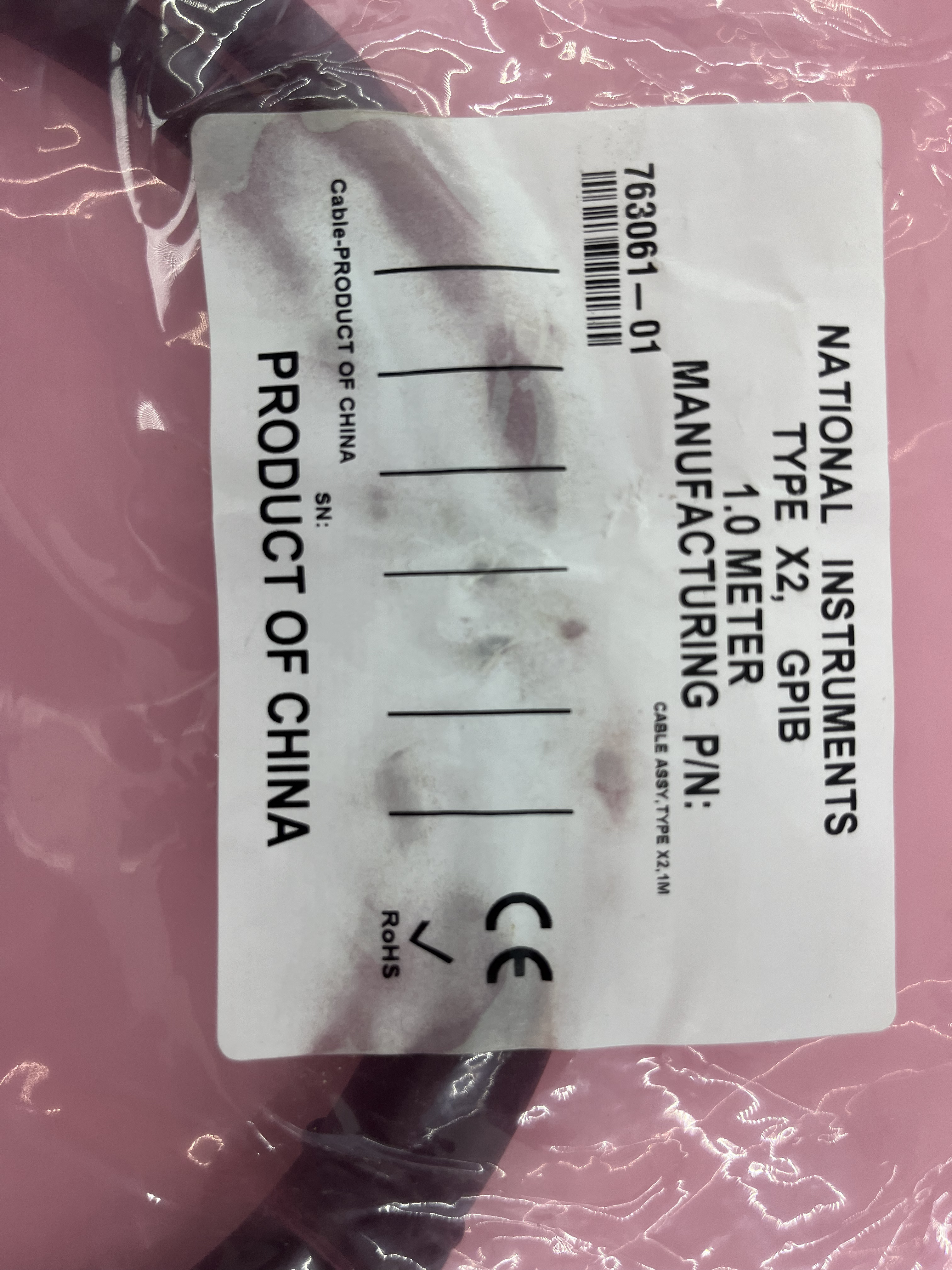 NI Cable Assy 763061-01 X2 Double-Shielded 1m Stackable GPIB Cable PN:763061-01,NI-Module,NI Cable Assy 763061-01 X2 Double-Shielded 1m Stackable GPIB Cable PN:763061-01