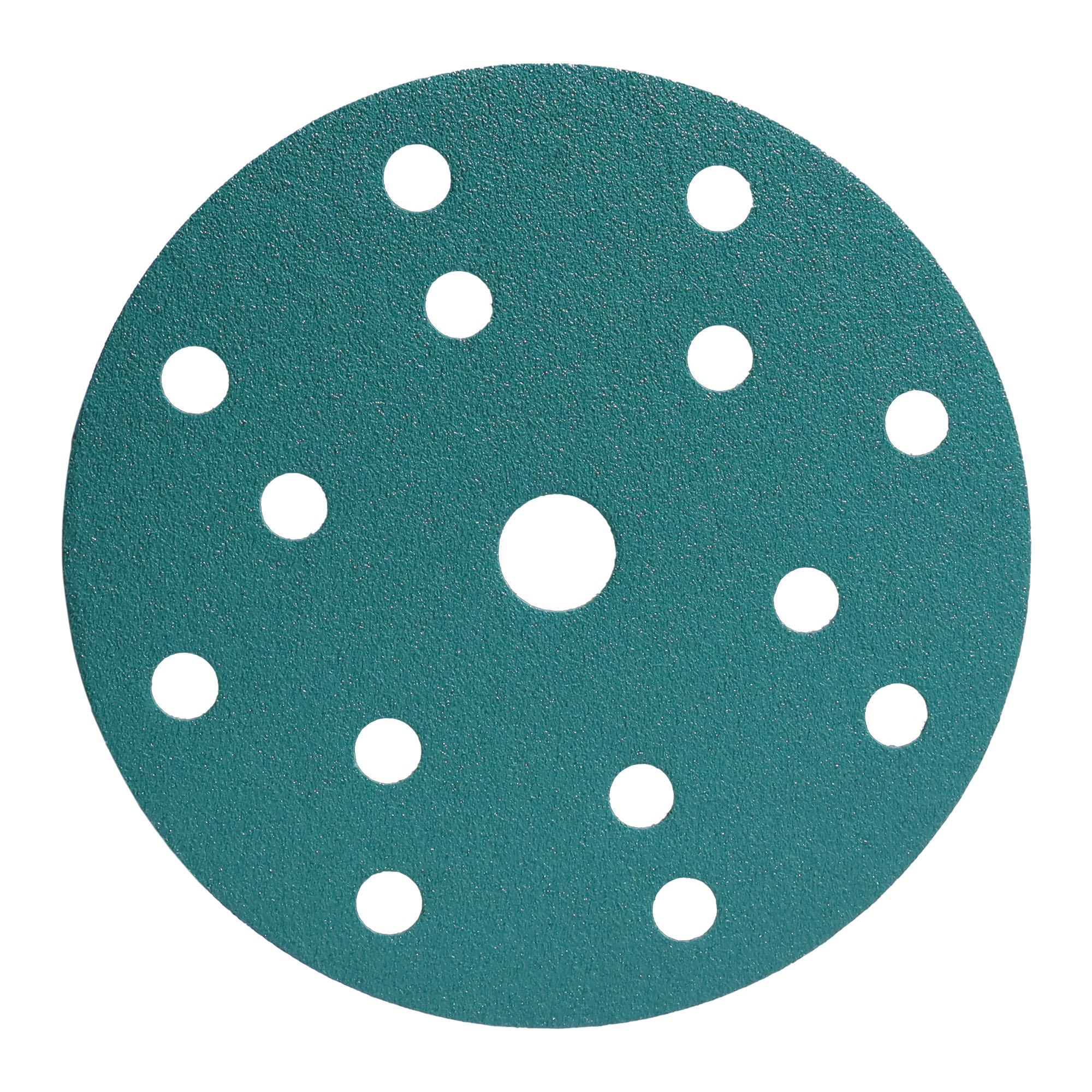 Aozhong 6-Inch 15-Hole Green Polyester Film Sanding Disc P120,Aozhong 6-Inch 15-Hole Green Polyester Film Sanding Disc P120