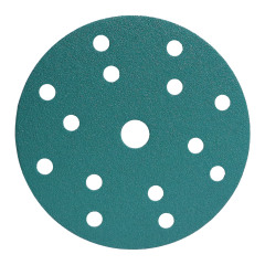 Aozhong 6-Inch 15-Hole Green Polyester Film Sanding Disc P120,Aozhong 6-Inch 15-Hole Green Polyester Film Sanding Disc P120