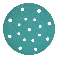 Aozhong 6-Inch 17-Hole Green Polyester Film Sanding Disc P120,Aozhong 6-Inch 17-Hole Green Polyester Film Sanding Disc P120