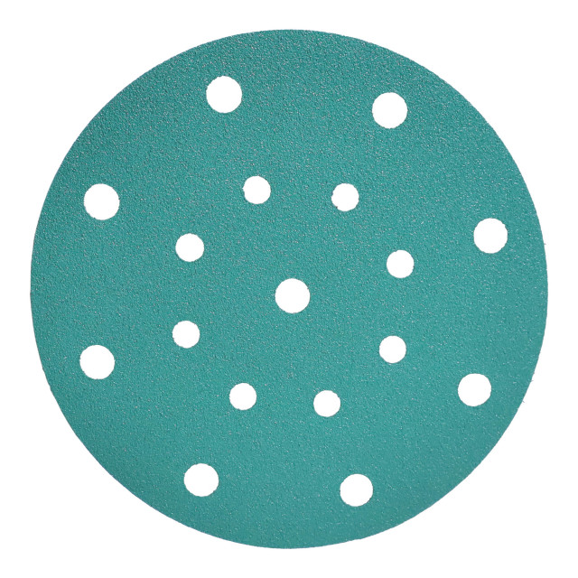 Aozhong 6-Inch 17-Hole Green Polyester Film Sanding Disc P120,Aozhong 6-Inch 17-Hole Green Polyester Film Sanding Disc P120