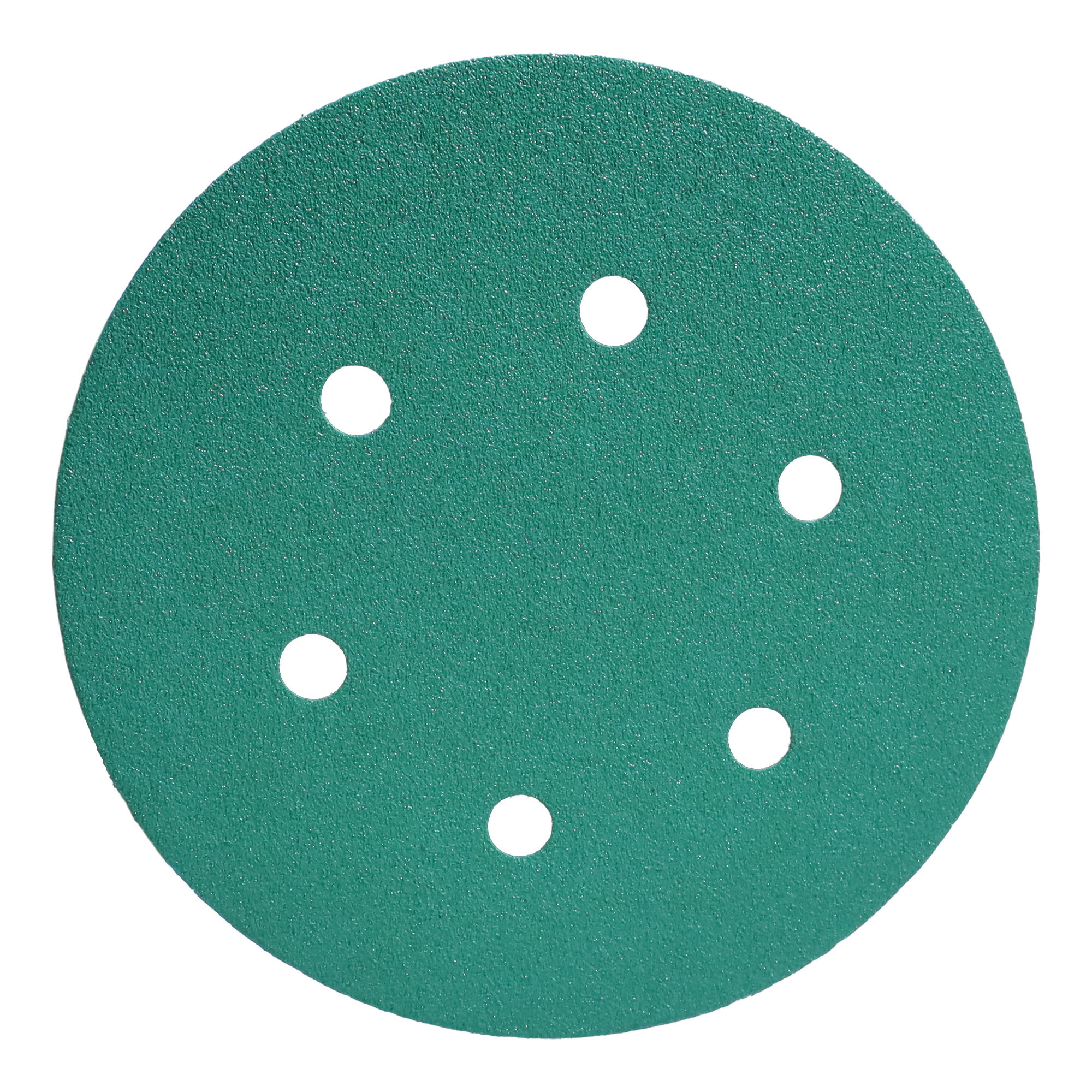 6-Inch 6-Hole Green Polyester Film Sanding Disc P120,6-Inch 6-Hole Green Polyester Film Sanding Disc P120