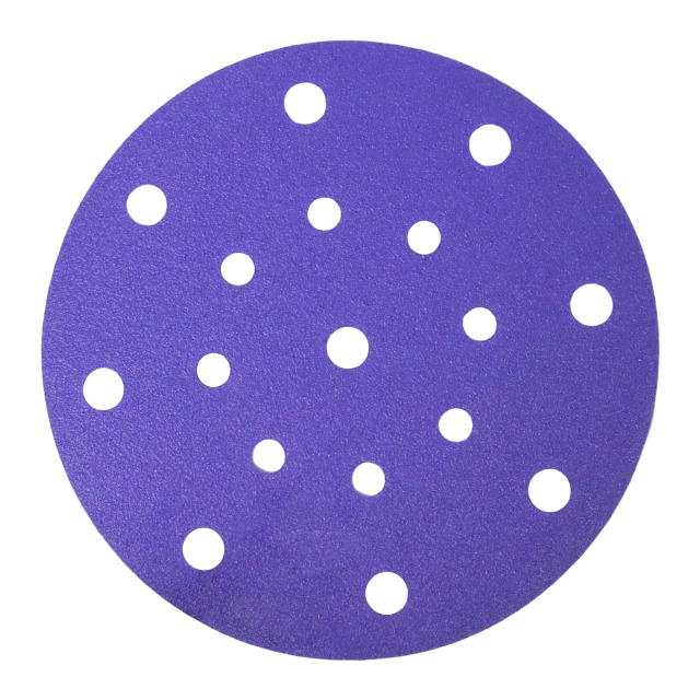 17-Hole Purple Ceramic Polyester Sanding Disc P320 for Automotive,17-Hole Purple Ceramic Polyester Sanding Disc P320 for Automotive