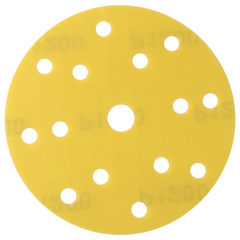 4-Inch 15-Hole Yellow Polyester Film Sanding Disc P1200,4-inch 15-hole yellow polyester film sanding disc P1200