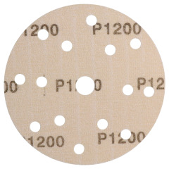 4-Inch 15-Hole Yellow Polyester Film Sanding Disc P1200,4-inch 15-hole yellow polyester film sanding disc P1200