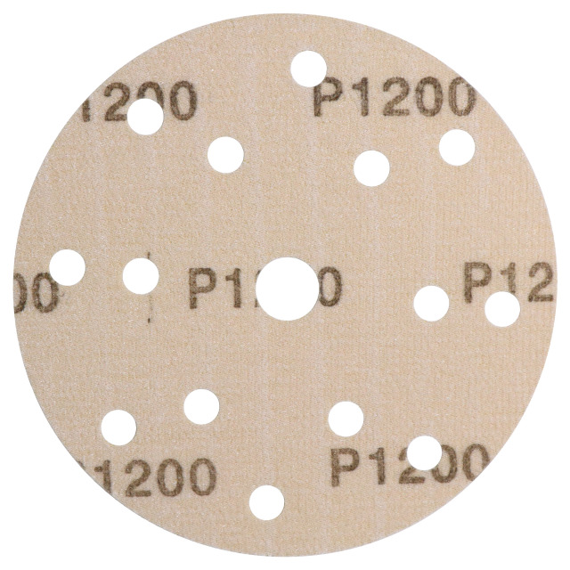 4-Inch 15-Hole Yellow Polyester Film Sanding Disc P1200,4-inch 15-hole yellow polyester film sanding disc P1200