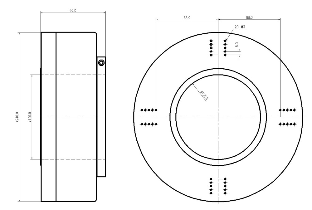 60mm 65mm 80mm 120mm large aperture super large aperture encoder