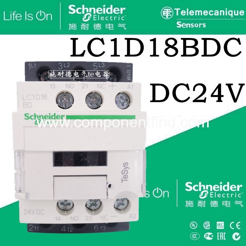 Authentic Schneider contactor LC1D18BD LC1D18BDC LC1-D18BDC DC24V 18A