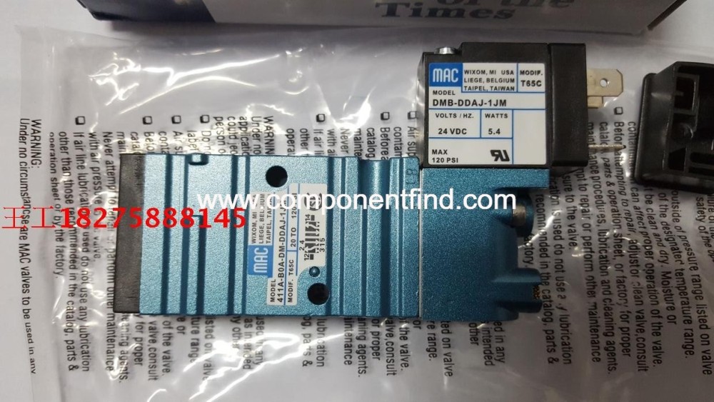 MAC solenoid valve 411A-BO1-DM-DDAJ-1JM T65C or 411A-B01-DM-DDAJ-1JM