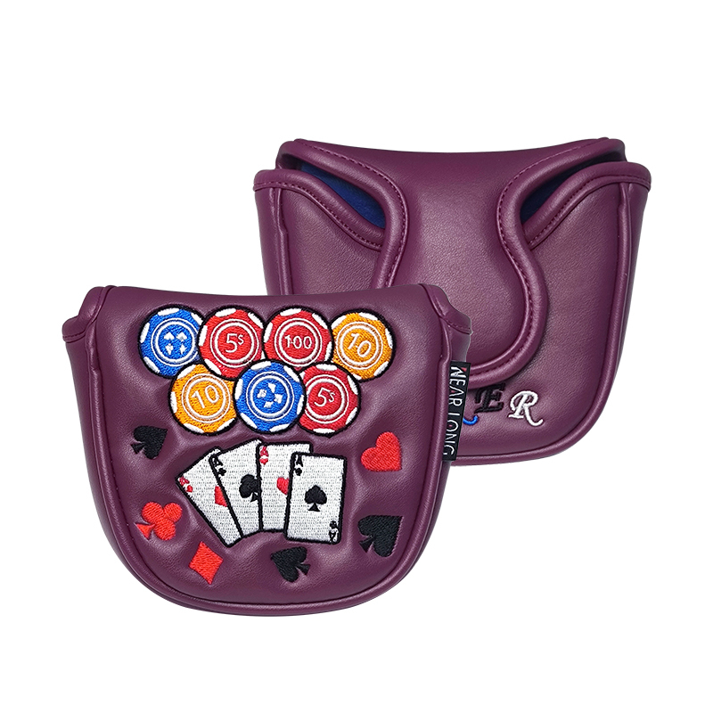 Putter Headcover,www.nearlonggolf.com,Luxury PU Leather Golf Driver Putter Headcover Magnetic