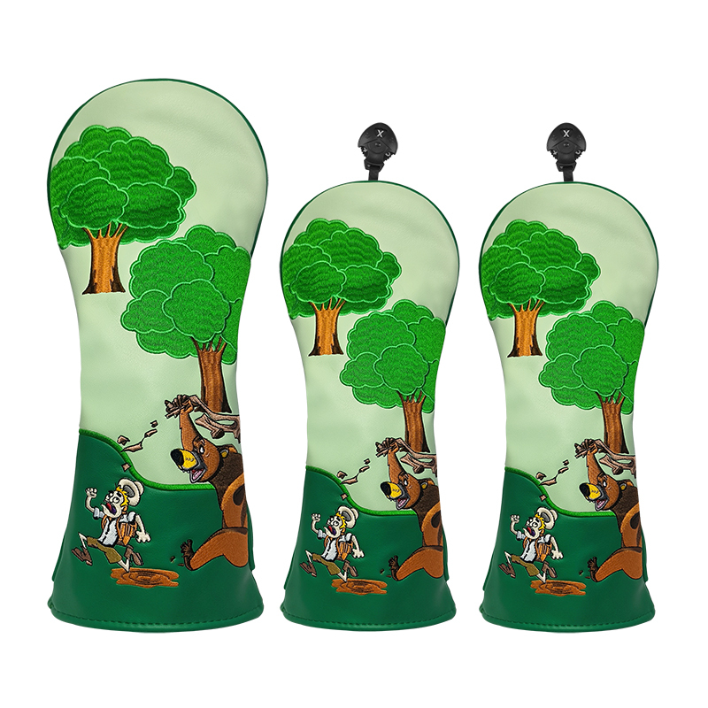 Wood Headcover,www.nearlonggolf.com,PU Leather Golf Wood Headcover Set Driver Fairway Hybrid