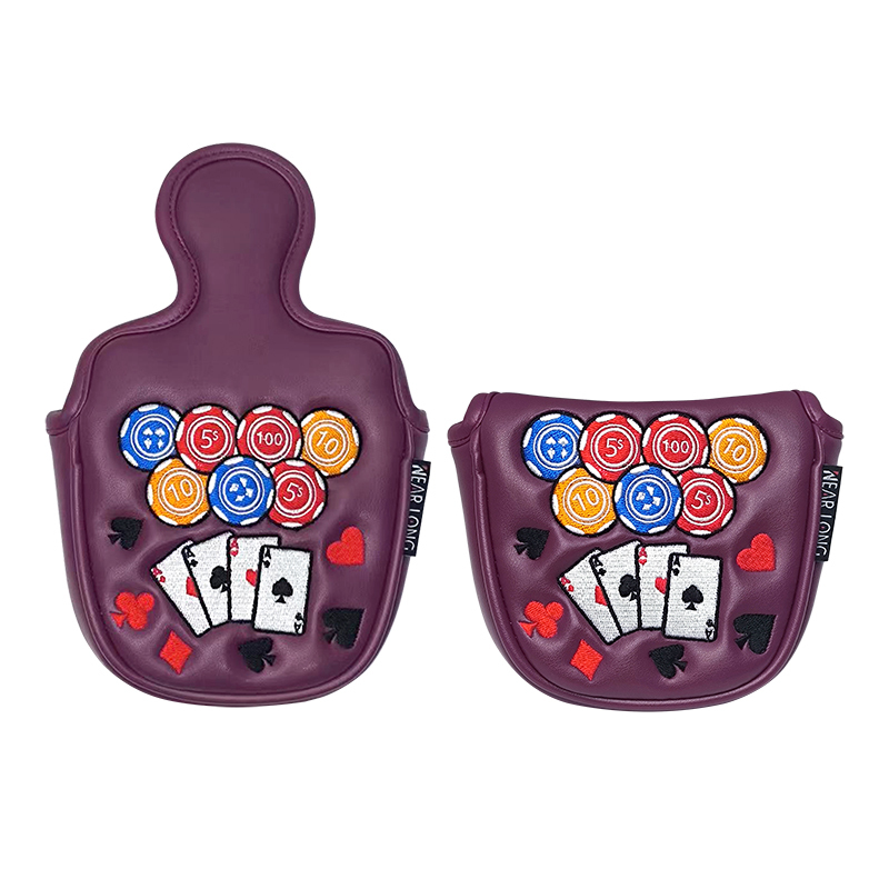 Putter Headcover,www.nearlonggolf.com,Luxury PU Leather Golf Driver Putter Headcover Magnetic