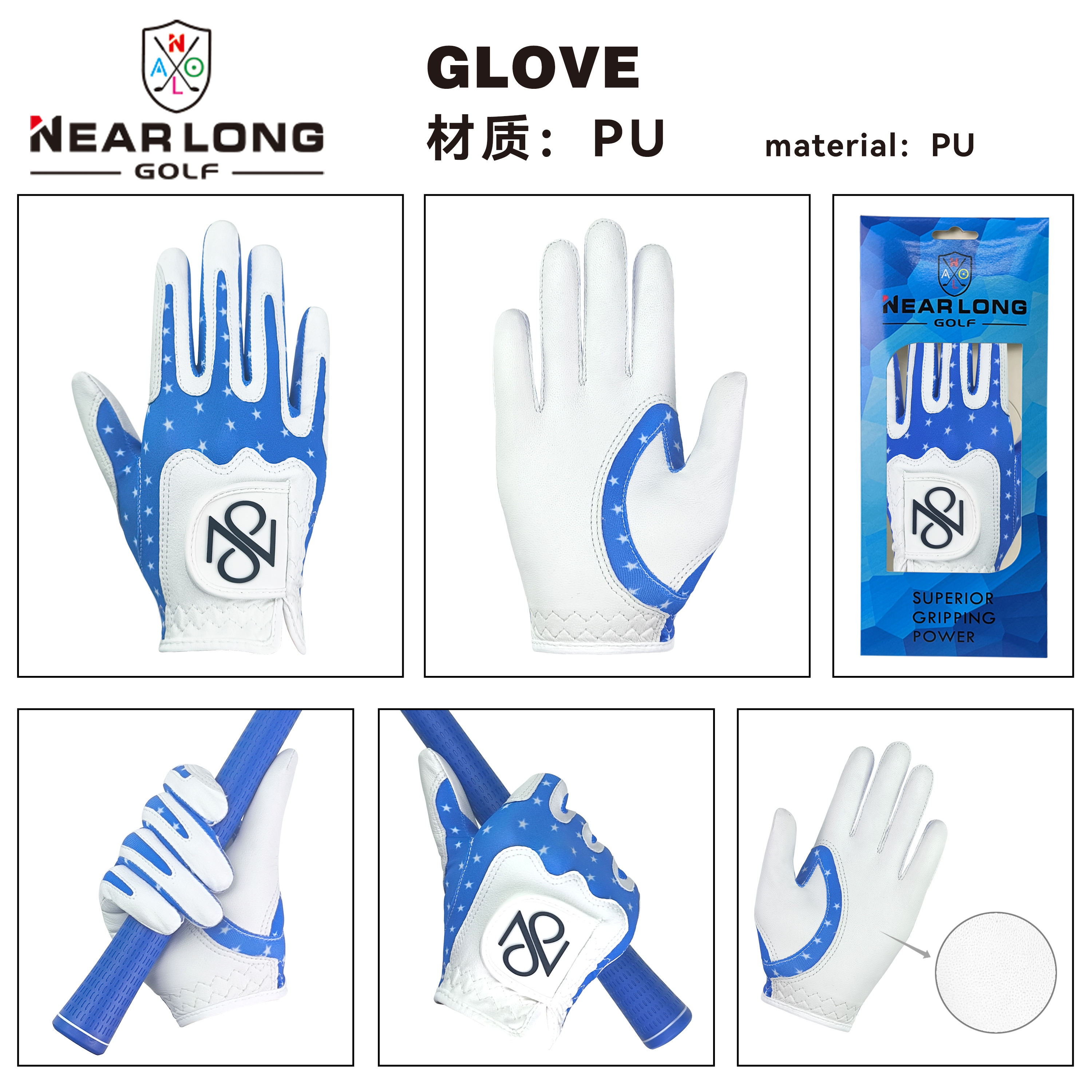 Glove,www.nearlonggolf.com,Cabretta Leather Golf Gloves Premium Grip Breathable Design
