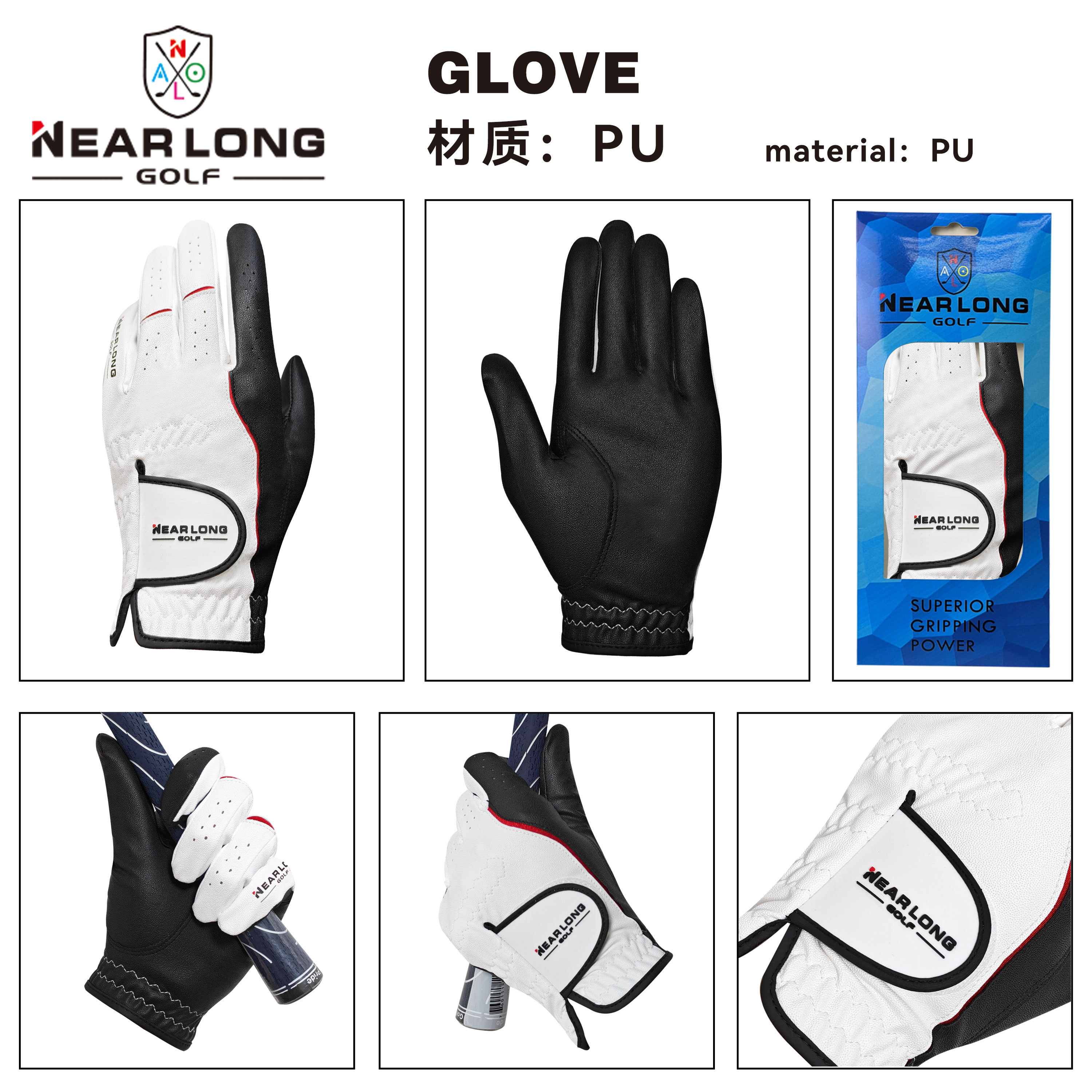 Glove,www.nearlonggolf.com,Premium Golf Gloves Custom Logo Cabretta Leather Golf Gloves
