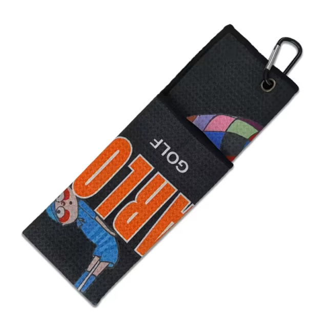 Waffle Golf Towel,www.nearlonggolf.com,Tri Fold Golf Towel With Logo For Golf Clubs And Pro Shops