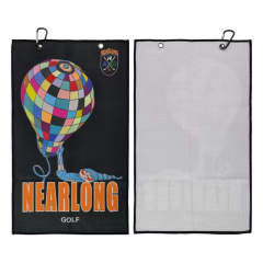 Waffle Golf Towel,www.nearlonggolf.com,Tri Fold Golf Towel With Logo For Golf Clubs And Pro Shops
