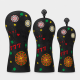 Black Floral Golf Headcover Set